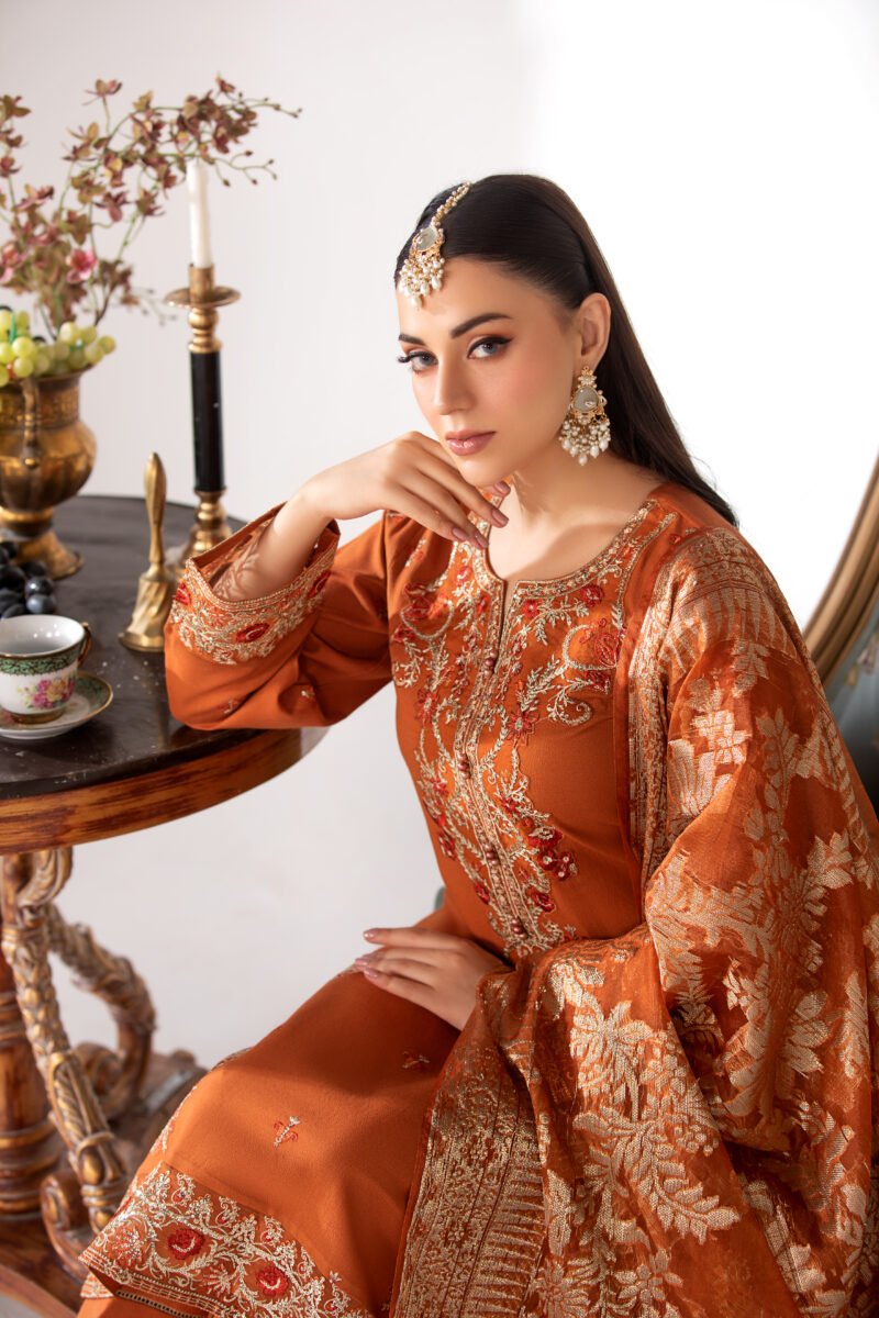 FESTIVE GLAMOUR 3-PCS EMBROIDERED